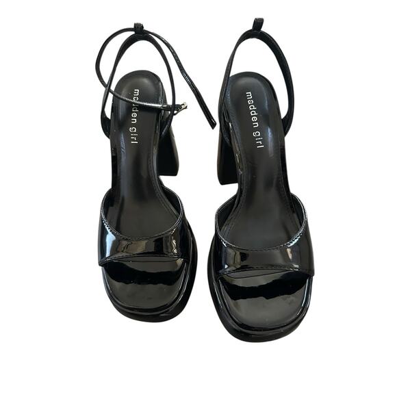 Madden Girl Caicos platform heeled sandal in black patent leather Size 8 $119 - Picture 2 of 13